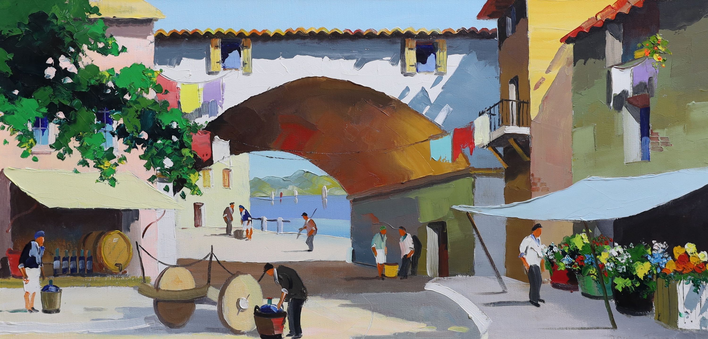 Cecil Rochfort Doyly-John (1906-1993), 'The Archway at Cap d'Antibes near Nice and Monte Carlo', oil on canvas, 35 x 70cm